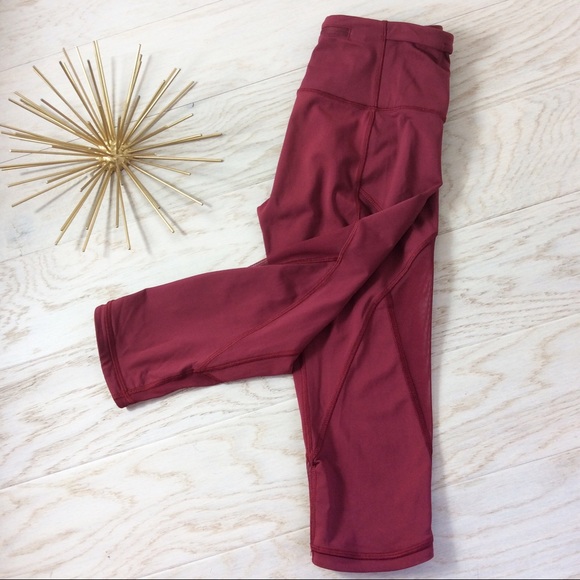 lululemon athletica Pants - Lululemon Run with the Sun Active Crops Rosewood 6